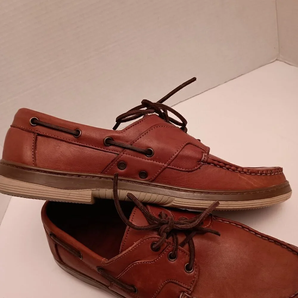 Allen Edmonds Eastport Boat Shoes Mens 10D Brown Leather 3Eye Casual Deck Preppy